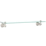 Banbury 5-4/25 in. L x 3 in. H x 22-3/4 in. W Wall-Mount Clear Glass Shelf in Brushed Nickel