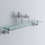Banbury 5-4/25 in. L x 3 in. H x 22-3/4 in. W Wall-Mount Clear Glass Shelf in Brushed Nickel