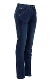 Ridgecut YLB-4048 Slim Fit Women's Mid-Rise Flex Work Jeans, Dark Wash, Size 16