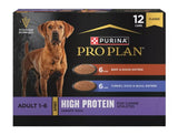 Purina Adult Beef & Bison and Turkey, Duck & Quail Pate Wet Dog Food Count of 12