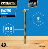 Hillman 48604 Power Pro Premium Exterior Wood Screws #10 x 4", 1 lb., 49 Pc