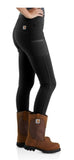 Carhartt Women's Force Fitted Lightweight Utility Leggings Large Black