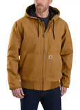 Carhartt 104050-BLK Loose Fit Washed Duck Insulated Men's Hooded Jacket - XL