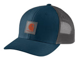 Carhartt 105216-H69 Men's Rugged Flex Twill Mesh-Back Logo Patch Cap- Night Blue
