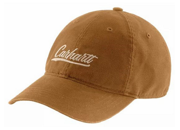 Carhartt Adjustable Brown-Colored Embroidered Logo Graphic Women's Canvas Cap