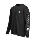 Carhartt 106023 Loose Fit Long-Sleeve Pocket Logo Graphic T-Shirt/Black/2XL