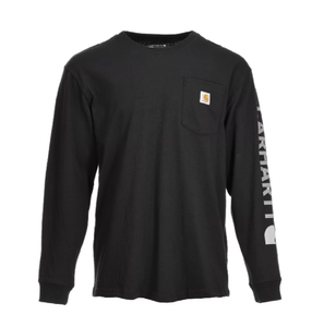 Carhartt 106023 Loose Fit Long-Sleeve Pocket Logo Graphic T-Shirt/Black/2XL