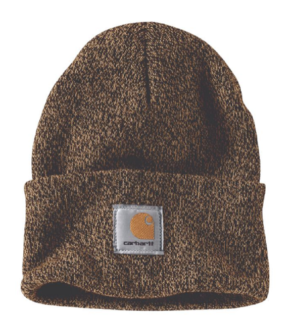 Carhartt A18-247 Men's Knit Cuffed Beanie- Dark Brown/Sandstone, One Size