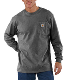 Carhartt K126HTG Men's Long-Sleeve Workwear Pocket T-Shirt, Carbon Heather, XL