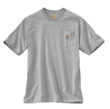 Carhartt K87 Men's Loose Fit Short-Sleeve Pocket T-Shirt, Heather Gray, XL