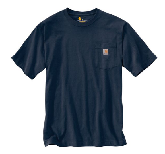 Carhartt K87-NVY Men's Short-Sleeve Workwear Pocket T-Shirt, Navy, Large