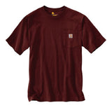 Carhartt K87 Men's Loose Fit Short-Sleeve Pocket T-Shirt, Port, 3XL