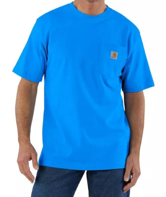 Carhartt Loose Fit Heavyweight Short-Sleeve Pocket T-Shirt, Blue Glow - 4XL