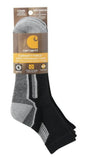 Carhartt Men's Force Performance Work Quarter Socks Large Black, 3-Pack