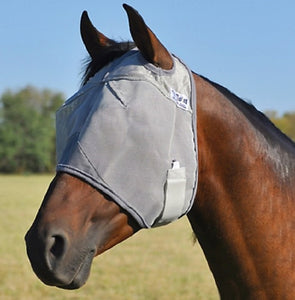 Cashel CFMYS-ORA Crusader Soft Coated Nylon Horse Fly Mask - Gray