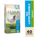 DuMOR 4BM0651C Livestock Supplies Organic 16% Egg Layer Crumbled Chicken Feed, 40 lb. Bag