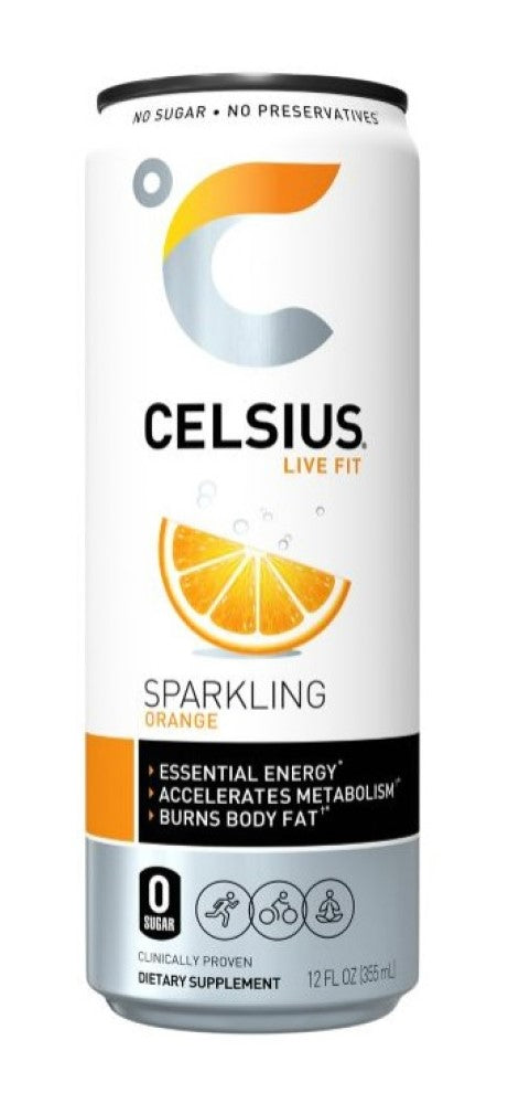 Celsius Live Fit Sparkling Orange Essential Energy Drink 12 oz., 1 Single Can