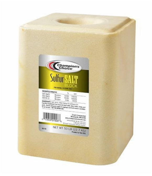 Champion's Choice 100012612 Livestock Feed 50 lbs. Bag Cattle Sulfur Salt Block