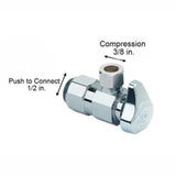 1/2 in. Push Connect Inlet x 3/8 in. Compression Outlet 1/4-Turn Angle Valve