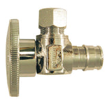 1/2 in. Chrome-Plated Brass PEX-A Expansion Barb x 3/8 in. Compression Quarter-Turn Angle Stop Valve