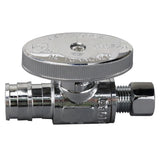 1/2 in. Chrome-Plated Brass PEX-A Expansion Barb x 1/4 in. Compression Quarter-Turn Straight Stop Valve
