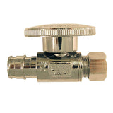 1/2 in. Chrome-Plated Brass PEX-A Expansion Barb x 3/8 in. Compression Quarter-Turn Straight Stop Valve