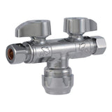1/2 in. Push to Connect x 3/8 in. O.D. Compression x 3/8 in. O.D. Compression Dual Stop Valve