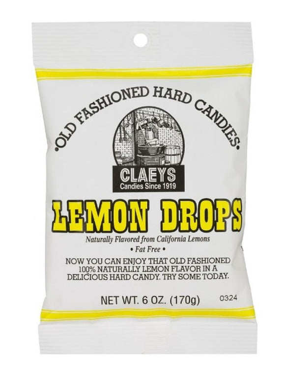 Claeys Candy 63212 Old Fashioned Hard Candies Lemon Drops Flavor 6oz., Pack of 1