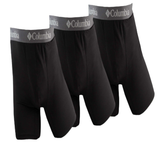 Columbia RCU3001CUBK1L Men's Performance Poly Boxer Briefs 3-Pack- Black,Small