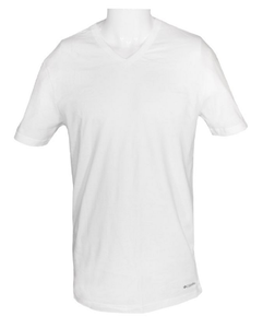 Columbia RCU3801CUWH1L Men's 100% Cotton V-Neck T-Shirt, 3-pack,  White, Medium