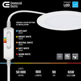 Ultra Slim 6 in. Color Selectable New Construction and Remodel Canless Recessed Integrated LED Kit (4-Pack)