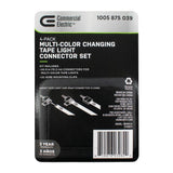 6 in. Connector Cord LED Strip Light Connector Pack (RGB+W) (4 in. x 6 in. Snap Connectors, 4 Wire Mounting Clips)