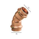 ProPress 1 in. Press Copper 45-Degree Elbow Fitting