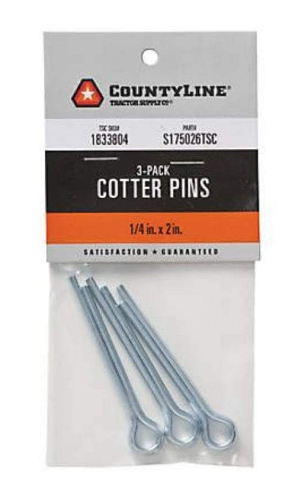 CountyLine 22KITA142 1/4 in. x 2 in. Straight Cotter Pins 3-Pack
