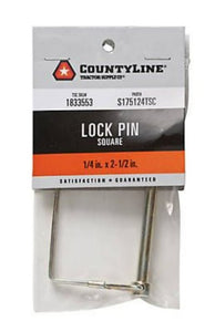 CountyLine 22PTSA045TSC Trailer Square Locking Towing Hitch Pin 1/4" x 2-1/2"