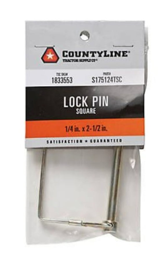 CountyLine 22PTSA045TSC Trailer Square Locking Towing Hitch Pin 1/4