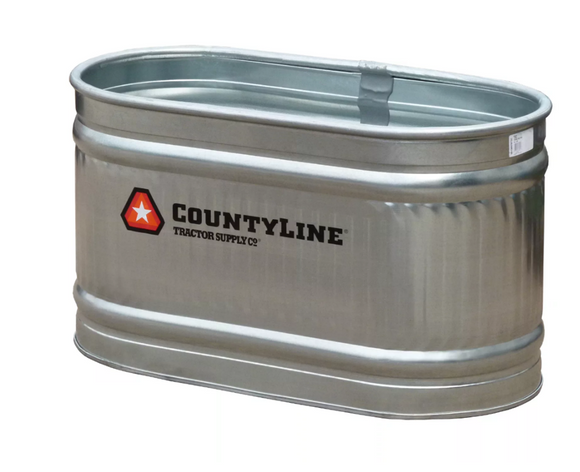 CountyLine 50130028 100 Gal. Capacity Galvanized Oval Stock Tank/2ft x 4ft x 2ft