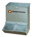 CountyLine 70120048 Galvanized Steel 2-Door 2.88 cu. ft. Economy Metal Hog Feeder, Silver