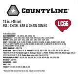 CountyLine 18 in. Chainsaw Guide Bar and Full Chisel Chain Combo- 66 Drive Link