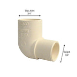 3/4 in. CPVC-CTS 90-Degree Spigot x Slip Street Elbow Fitting