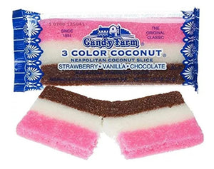 Crown 111949 Neapolitan Coconut Slice Candy Bars 2.5 oz., Pack of 1