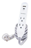 CyberPower GC306UCHD 3-Outlet Surge Protector 2-USB 2.4Amp 400 Joules Braid Cord