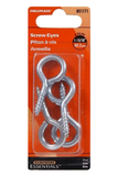 Hillman Hardware Essentials 851771 Zinc Large Screw Eye 0.192" X 1-5/16", 4-Pack