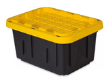 Tough Box 5GTBXBLKYW Storage Tote, Black/Yellow, 5 gal. Capacity