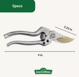 GroundWork Titanium Carbon Steel Blade Gardening Hand Pruner Shears - 9 in.