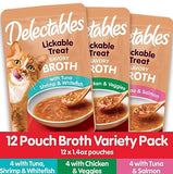 Delectables 3270012960 Lickable Broths 12 Pouch Variety Pack 1.4 oz. Cat Treats