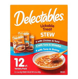 Delectables 3270015468 Lickable Stew Variety Pack 12 Pouch 16.8 oz. Cat Treat
