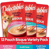 Delectables 3270015469 Variety Pack 12 Pouch 16.8 oz Lickable Bisque Cat Treats