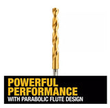 DeWalt DW1332 G 135 Degree Split Point Tip Titanium Drill Bit 1/2 in. for Any Drills
