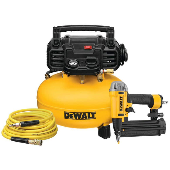 6 Gal. 18-Gauge Brad Nailer and Heavy-Duty Pancake Electric Air Compre ...